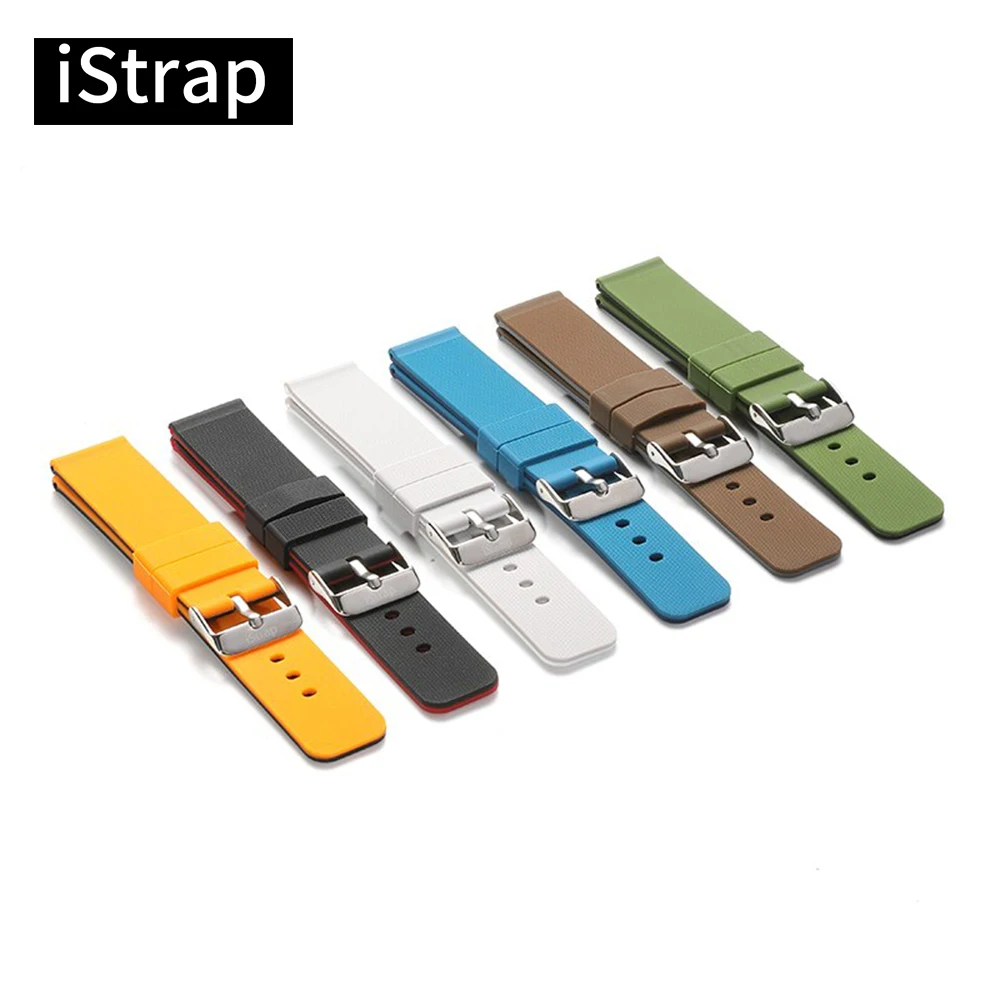 Ремешок для часов iStrap силиконовый (двусторонний 4 шт. петля 2 Пряжка) резиновый