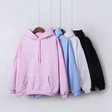 Однотонные толстовки с капюшоном, женские повседневные толстовки в стиле Харадзюку, новая одежда в стиле панк для девочек, европейские Топы в Корейском стиле