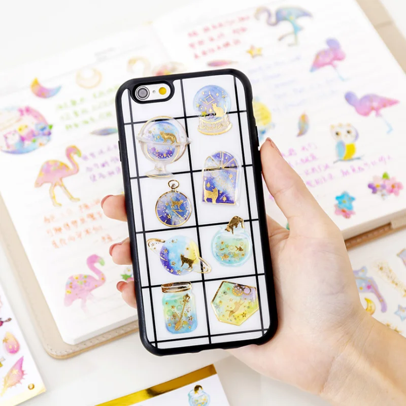 

Fantasy Starry Sky Gilding Decorative Stickers Adhesive Stickers DIY Stereoscopic Decoration Diary Stationery Stickers Material