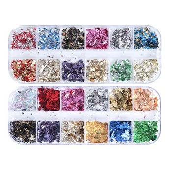 

2 Set Nail Sequins Aluminum Irregular Flakes Nail Art Decor Mirror Glitter Foil Nail Beauty Accessoreis