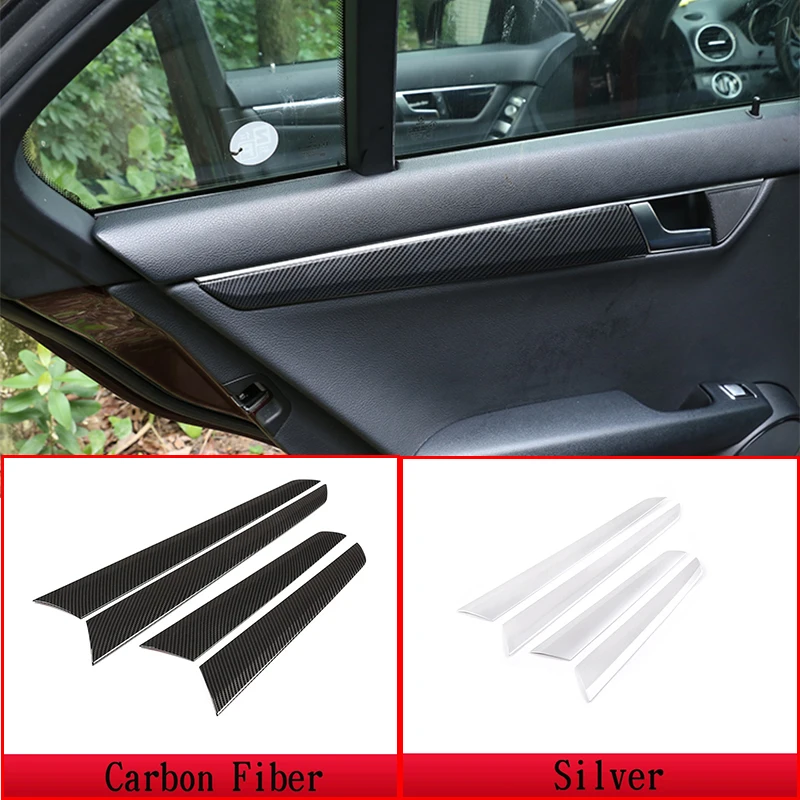 Car Styling Door Panel Decorative Cover Trim For Mercedes Benz C Class W204 C180 C200 2019-2014 Auto Decoration Strip Stickers | Автомобили