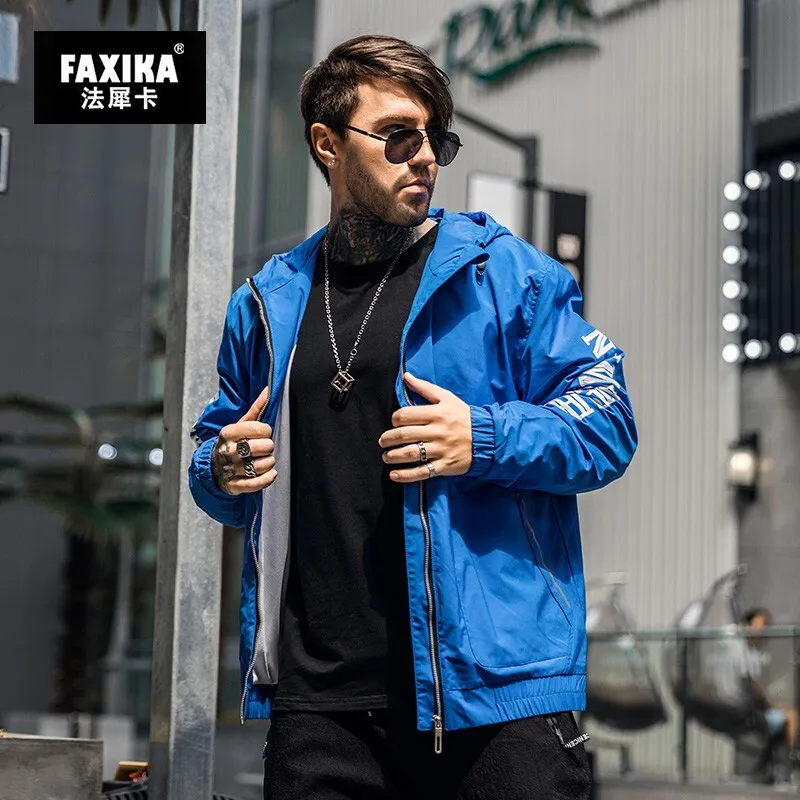 

FAXIKA Large Men's Jacket Jacket, Multi-colored, Fat, Fashionable Casual Jacket Jacket Jacket, Autumn And Winter Blue M