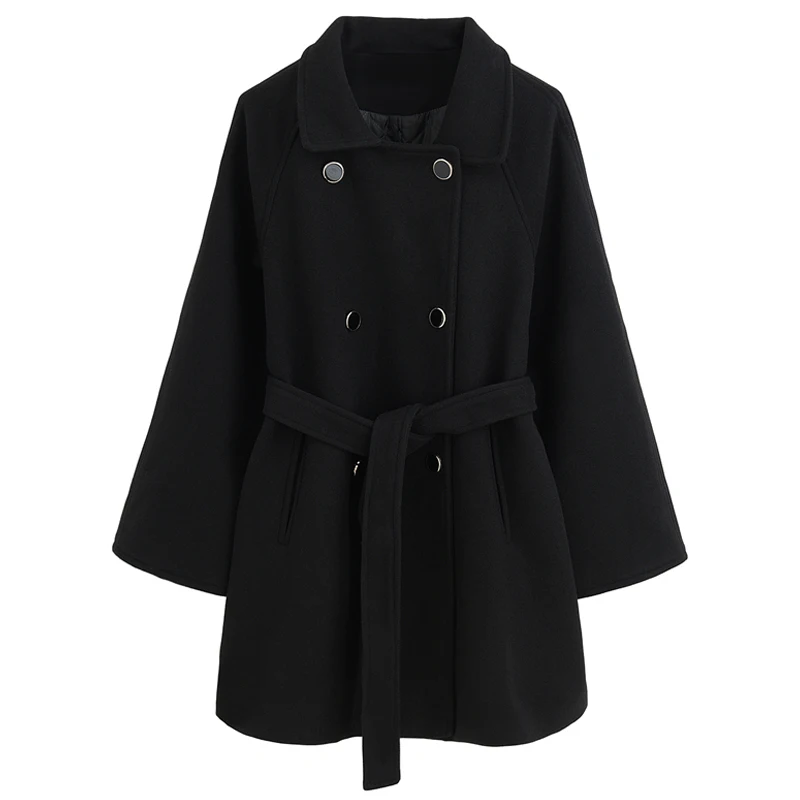 long puffer coat womens Winter Fashion Women Wool Blends Loose Double Breasted Coat Casual Elegant Cotton Solid Thick Femme Cashmere Overcoat puffer coat with hood Coats & Jackets