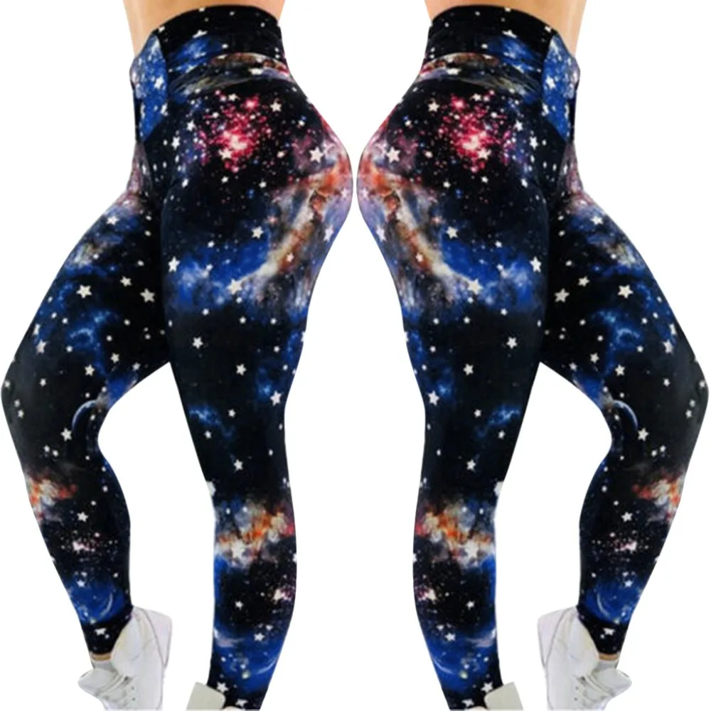 Seamless High Waist Print Yoga Pants Fitness Yoga Leggings Workout Running Leggings Gym Yoga Pants Elastic Slim Sports Leggings