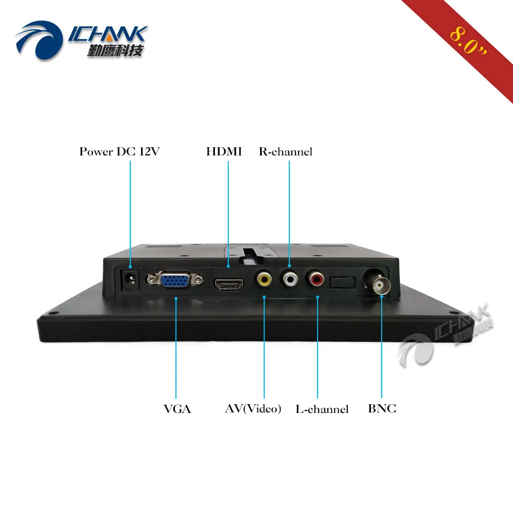 B080JN-ABHV/" HDMI HD BNC промышленный монитор/8 дюймов дисплей/маленький мини монитор/8" оборудование Медицинский микроскоп поддерживающий монитор