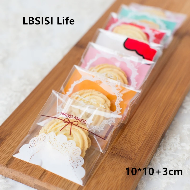LBSISI Life 100 шт 10*10 + 3 см конфетные пакеты для печенья дома рождественское свадебное