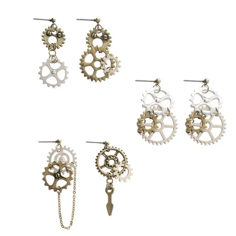 

2019 New 1Pair DIY Steampunk Gears Charms Dangle Earrings for Women Funny Drop Earrings Jewelry Interesting Earrings