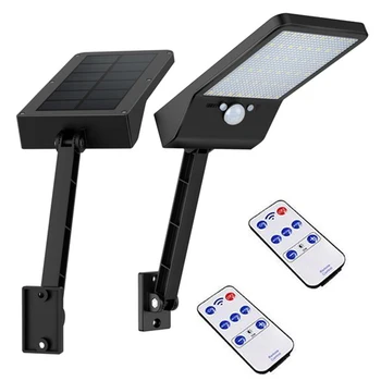 

2Pcs 48LED Motion Sensor Solar Wall Light with Remote for Street