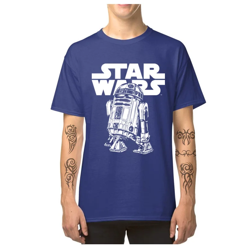 Fashionable Classic_R2D2_4549 T-shirts for Men On Sale Mother Day Crewneck Pure Cotton Short Sleeve T-shirts Clothing Shirt Classic_R2D2_4549 blue