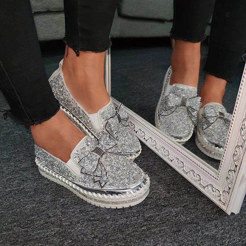 rhinestone slip on shoes