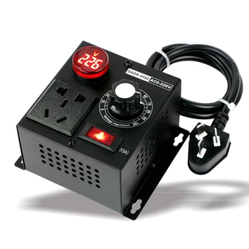 

AC220V 4000W Voltage Regulator SCR Adjustable Voltage Dimmer Light Temperature Motor Power Fan Speed Controller US EU PLUG