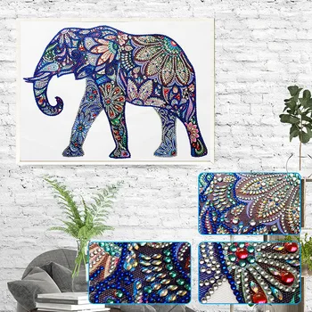

Elephant Animal Series Home Decorative Painting Special Shape Adhesive Handmade Diamond Painting diamond painting full square