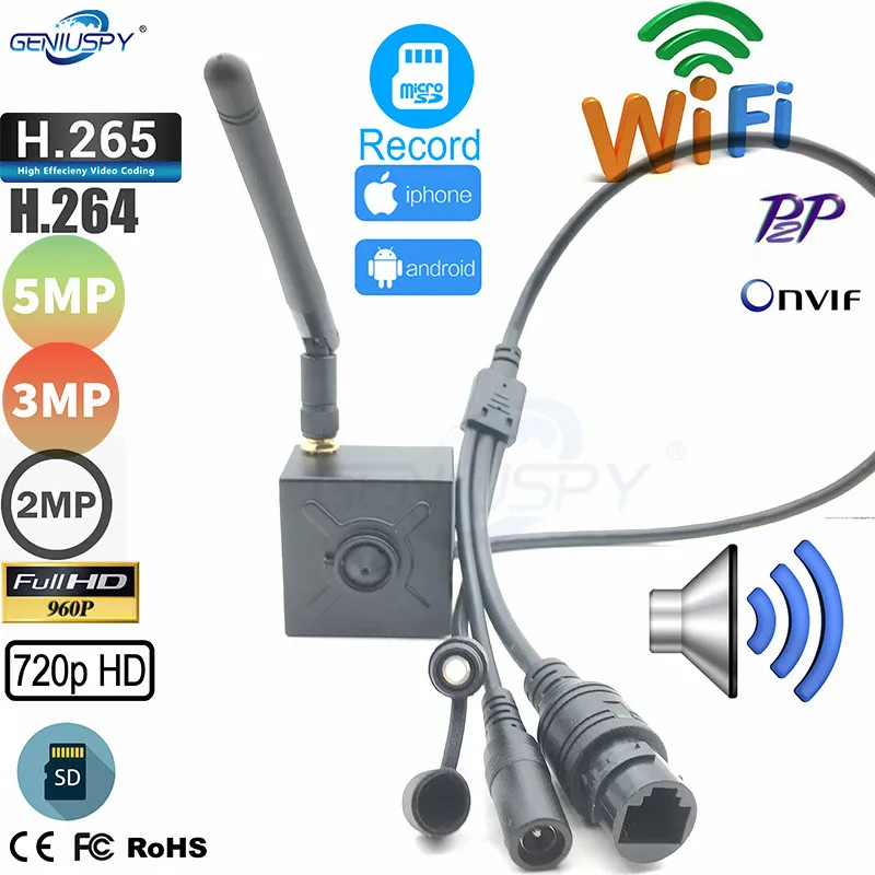 5MP Мини WiFi IP камера Pin hole аудио с Micro TF SD слот для карты Беспроводная сетевая камера с WiFi Micro наблюдения IP Cam Wi-Fi
