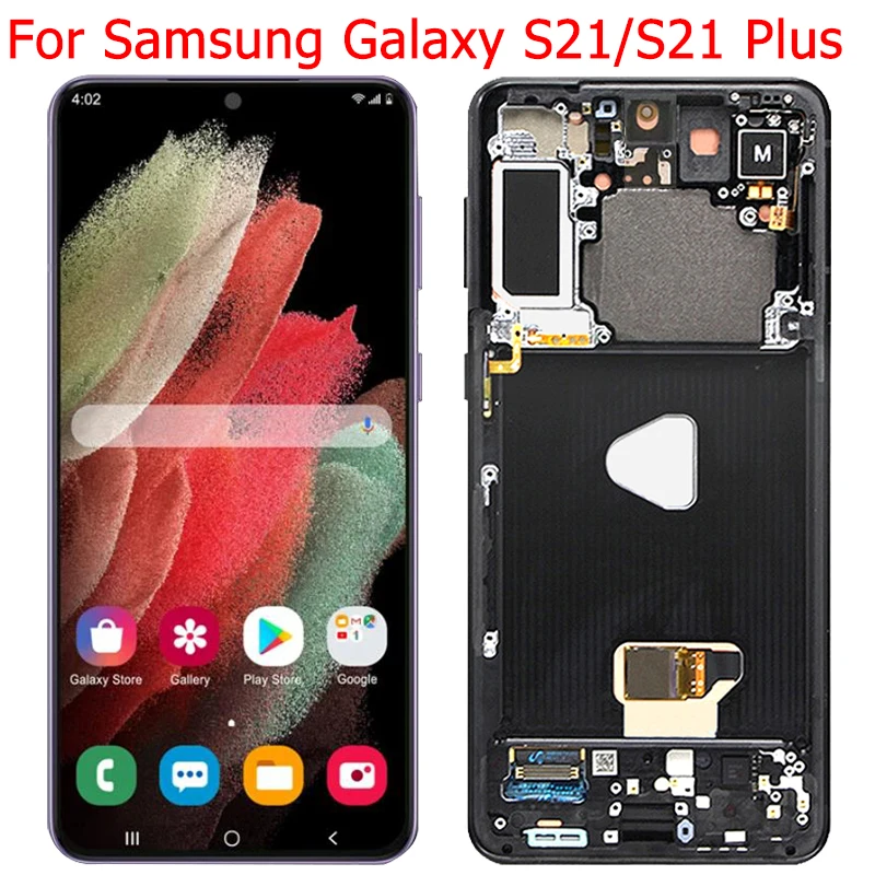 SAMSUNG Service Pack ORIGINALE Display Frame Per Galaxy S21 Plus 5G G996 Viola 