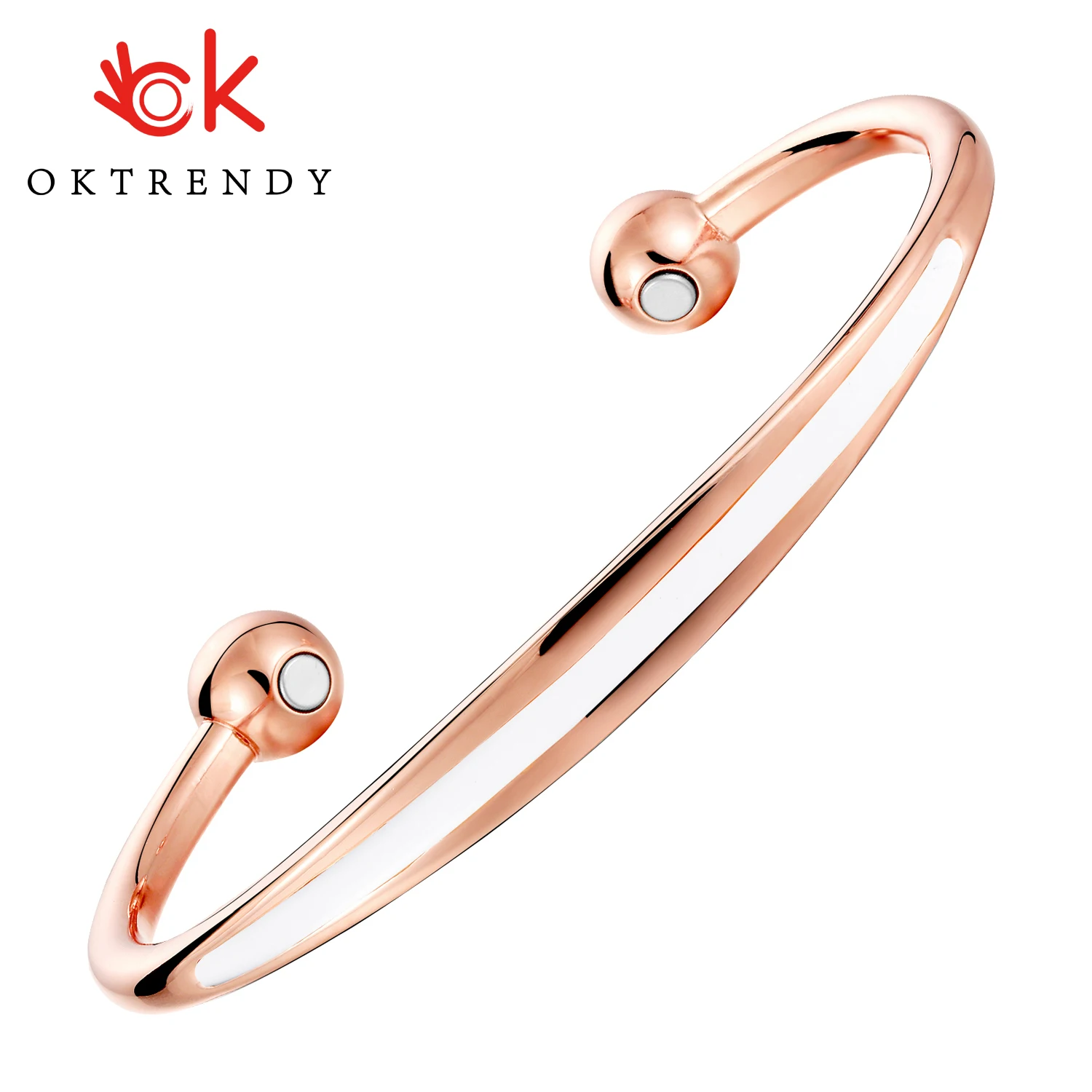 OKtrendy Casual Femme Copper Magnetic Bracelets & Bangles Gold-color Open Cuff Bracelets for Women Party Jewelry