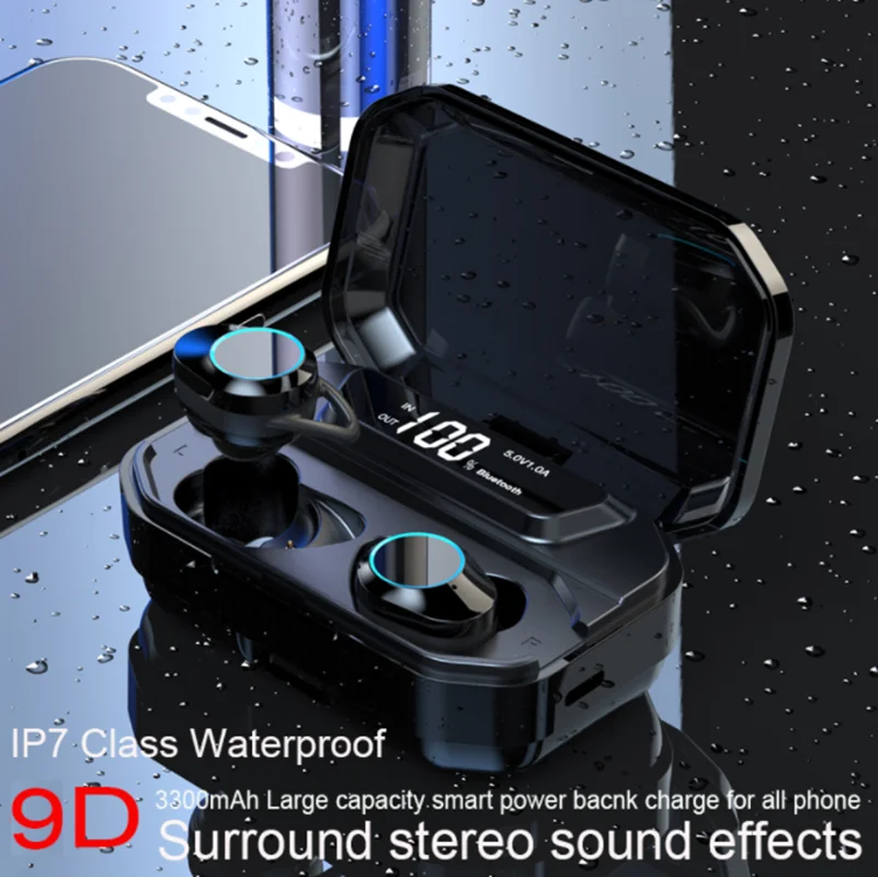 G02 TWS наушники-вкладыши с улучшенным звуковым эффектом G02 обновление Bluetooth Беспроводные наушники с зарядным устройством 3300 мАч и дисплеем питания