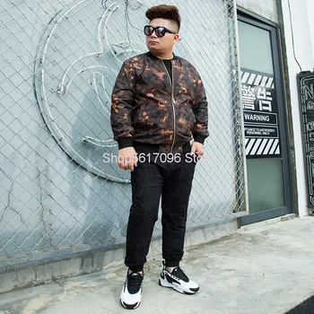 

Autumn Big Size Men's Wear Plus Fat Plus Men's Wear Leisure Men's Long Sleeve Big Size Jacket Suit