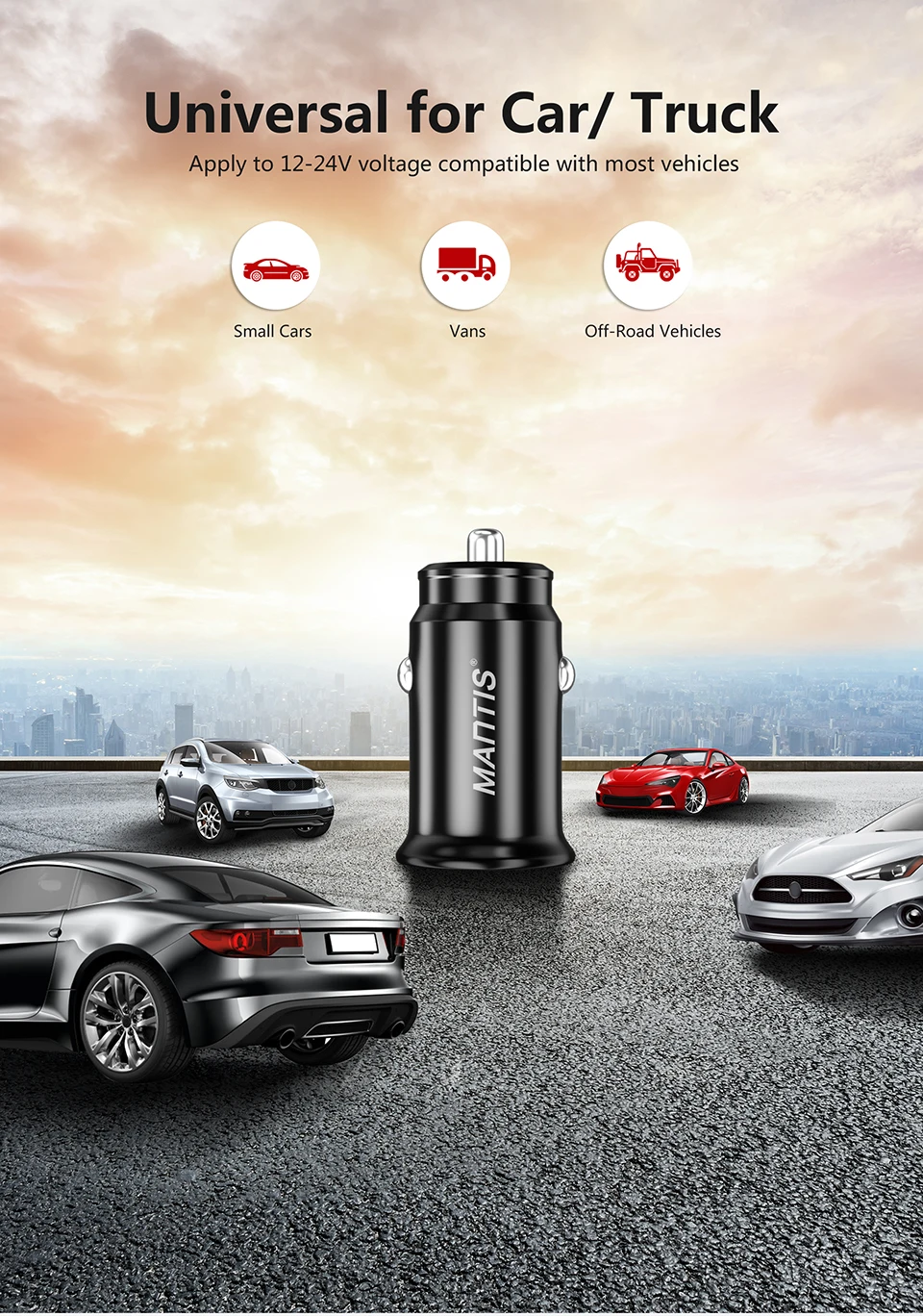 MANTIS 4.8A Мини Автомобильное зарядное устройство Быстрая зарядка двойной USB Автомобильное зарядное устройство для iphone samsung S8 S9 S10 адаптер планшета для мобильного телефона в автомобиле