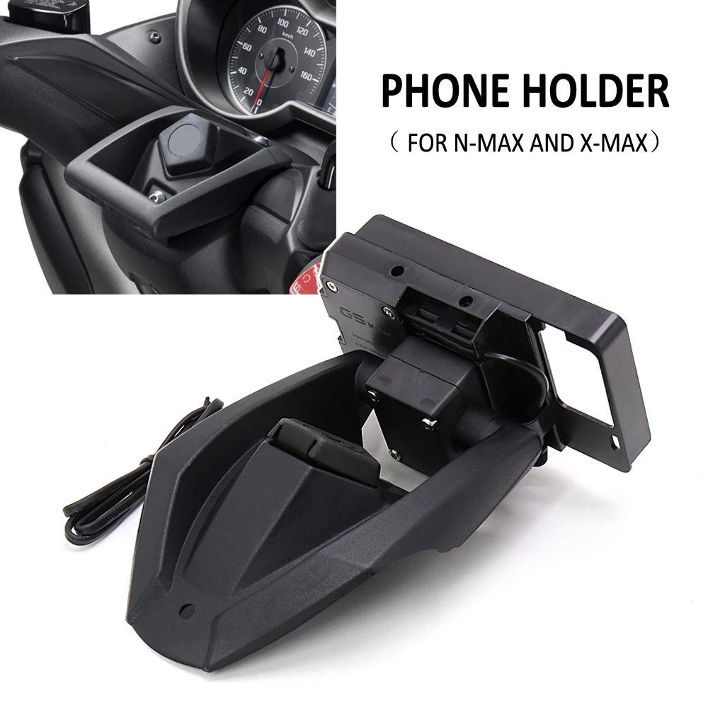 NEW Motorcycle GPS Phone Navigation Bracket Wireless USB Charging Port Holder Mount FOR YAMAHA XMAX NMAX 125 X-MAX 300 N-MAX 155 cnc aluminum tyre valve air port cover cap motorcycle accessories for yamaha xmax 300 xmax 400 xmax 250 xmax 125