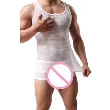 Кружевные сексуальные мужские майки, нижнее белье, прозрачное сексуальное нижнее белье, 1 шт d91119