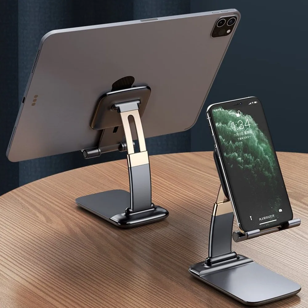 Adjustable Gravity Metal Phone Holder Stand For iPhone 12 iPad Xiaomi Foldable Desk Table Desktop Cell Smartphone Stand