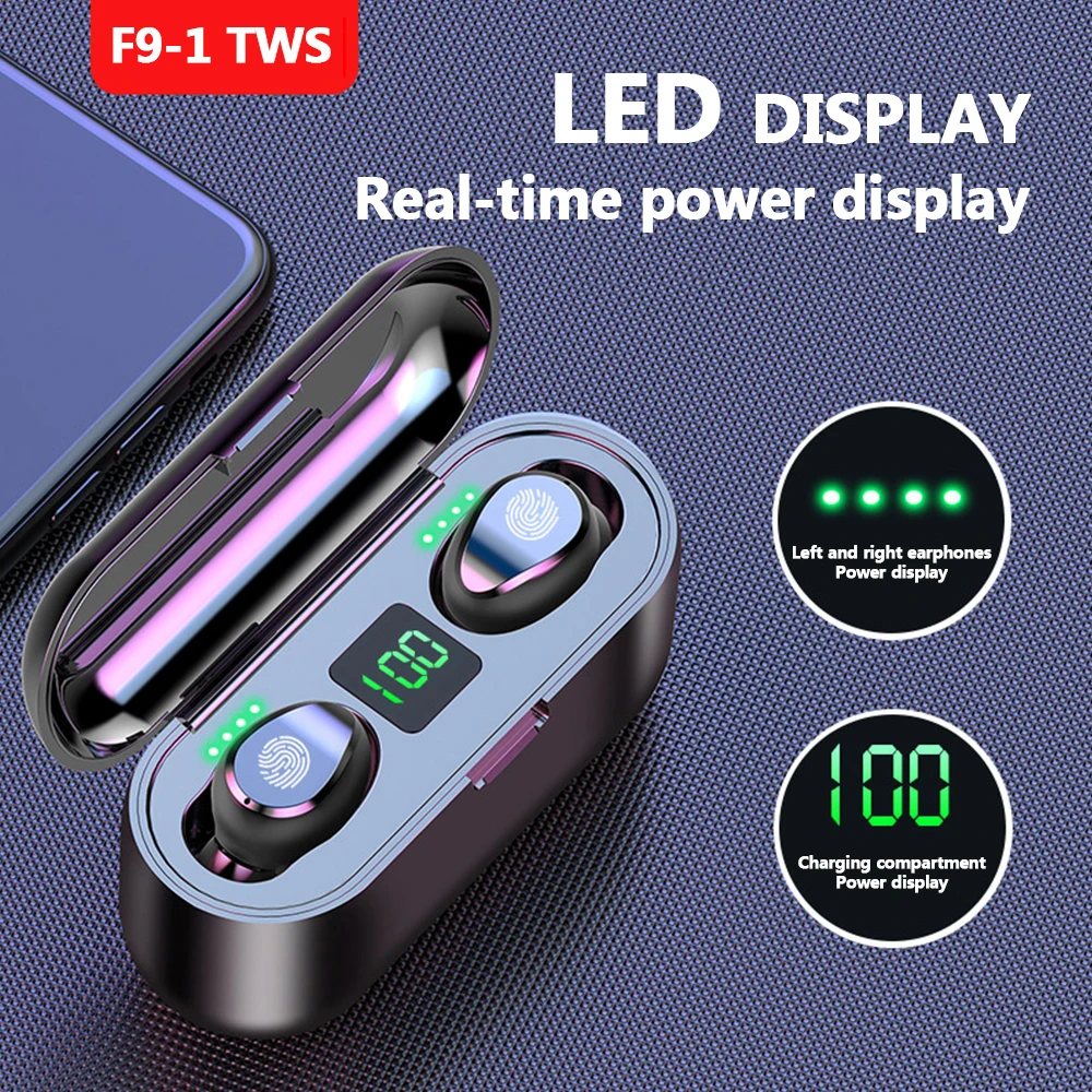 F9 Bluetooth наушники беспроводные спортивные водонепроницаемые стерео игровая