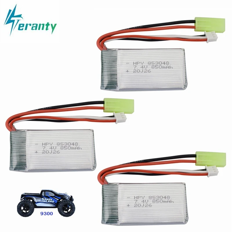 

1-3PCS7.4V 850mah Lipo батарея для 9300 9301E 9302E 9303E 9034E 9305E 2,4G 1:18 дистанционное управление 4WD высокоскоростной внедорожный RC автомобиль
