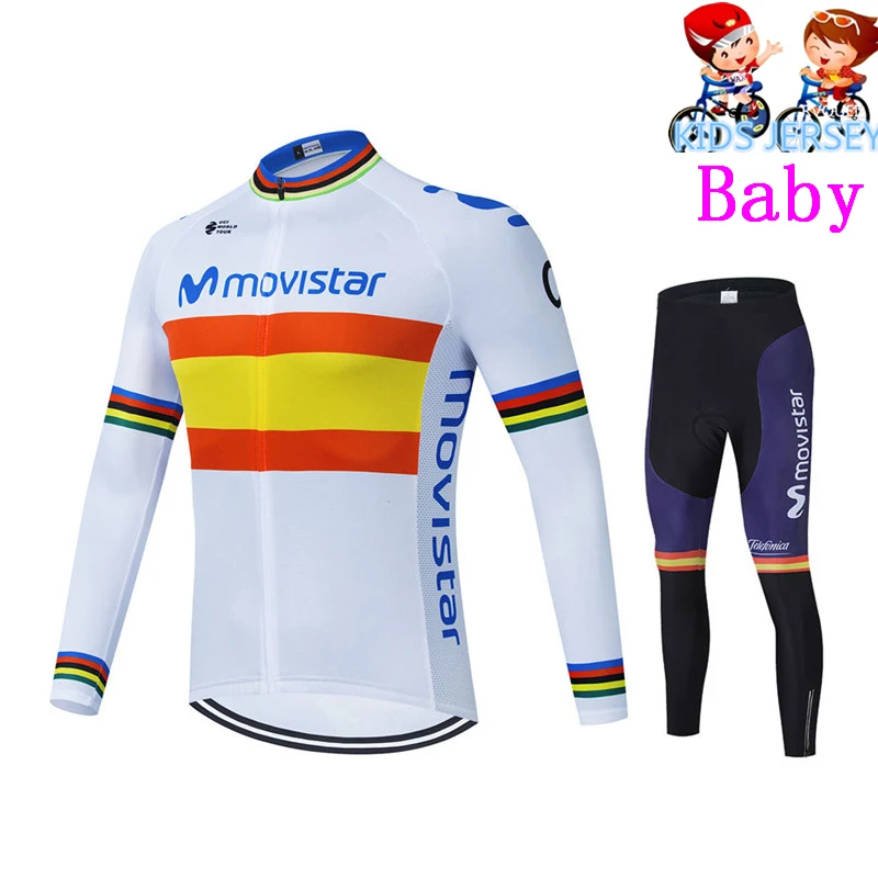 Movistar Cycling Clothing Breathable Children Long Sleeve Jersey