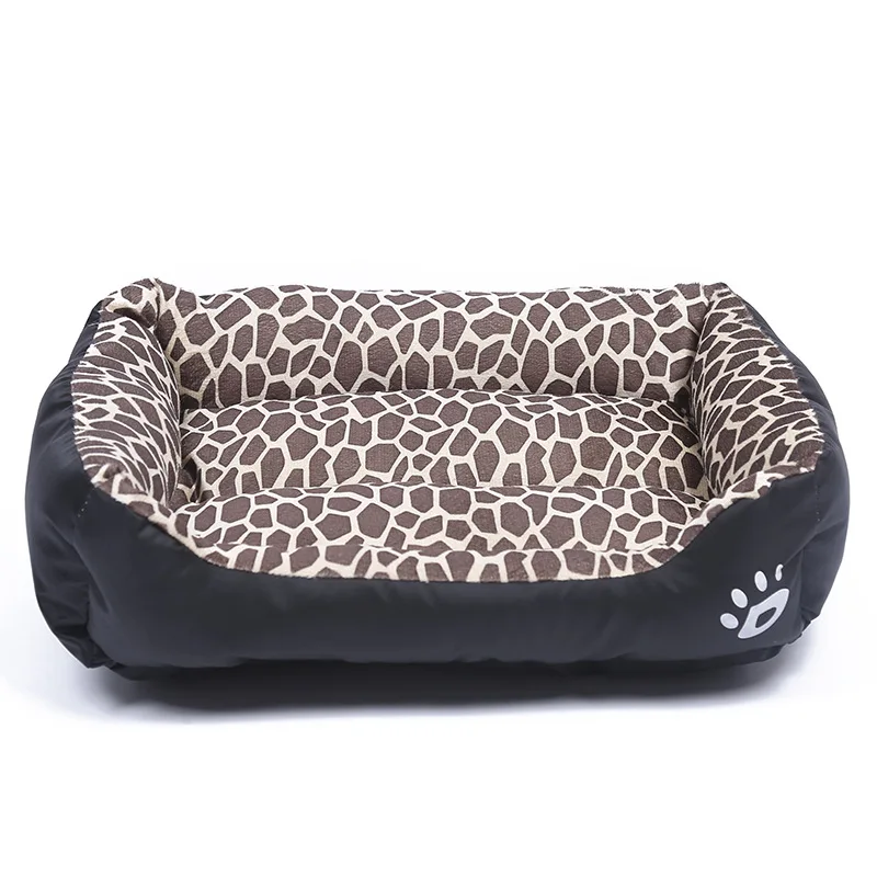 Акция, настоящая механическая стирка, нейлоновые модные собачьи кровати для маленьких собак, высокое качество, домашняя кровать, большой мягкий домик для щенков - Цвет: Leopard