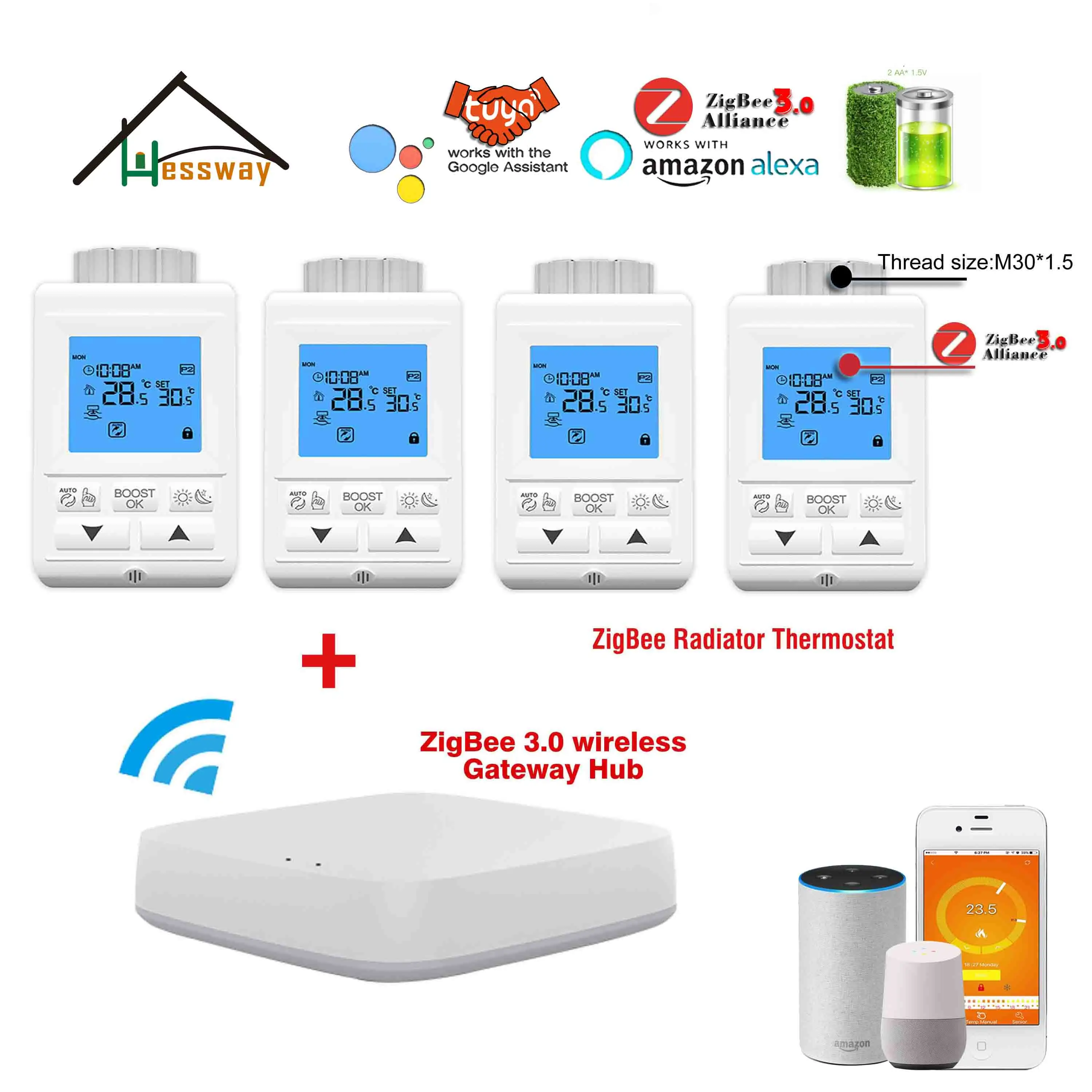 TUYA шлюз Zigbee водяной клапан радиатора термостат WI FI для напольного отопления