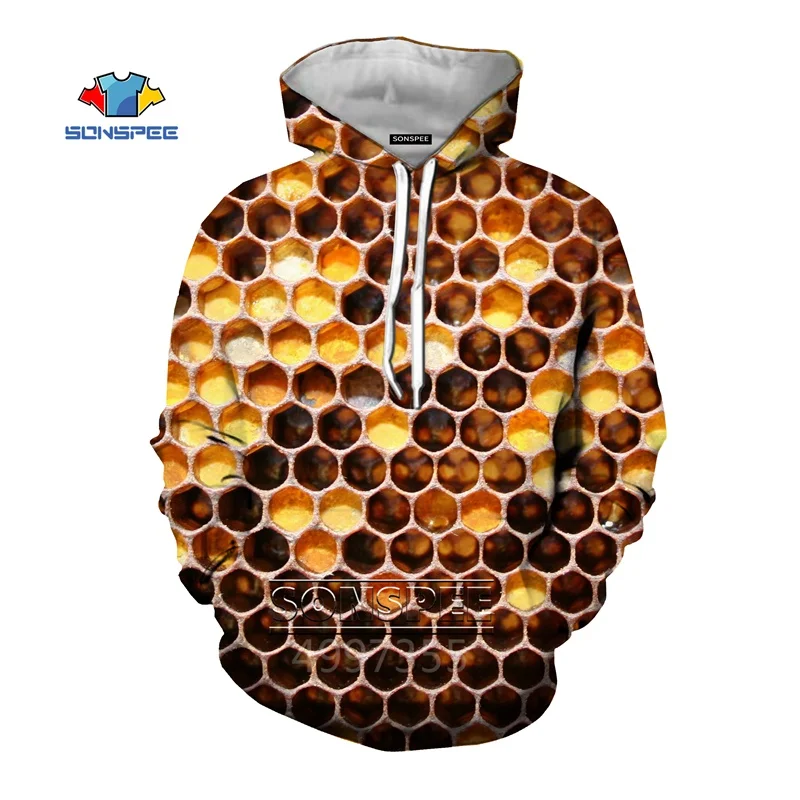 SONSPEE bees/осенние модные толстовки для мальчиков и девочек-подростков с 3D принтом; Толстовка для отдыха; уличная одежда; Топ; пуловер для детей; C163