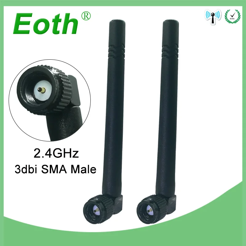 2pcs 2.4GHz WIFI Antenna 3dbi 2.4G SMA Male connector wi fi antena 2.4 ghz antenne wi-fi White for Wireless Router antenas | Мобильные