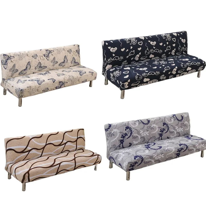 Fundas plegables sin brazos para sofá cama, colcha para sala de estar