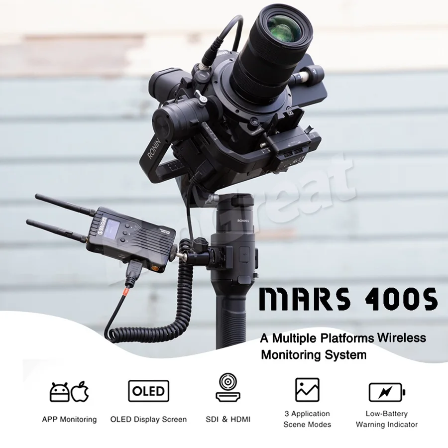 Hollyland Mars 400S Беспроводная HDMI видео система передачи 1080P 60Hz передатчик и приемник комплект Для беззеркальных DSLR& Gimbal