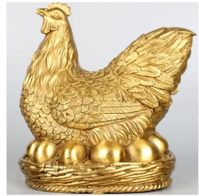 Латунный медный куриный отрыв яйца украшение для зарабатывания денег Youdao