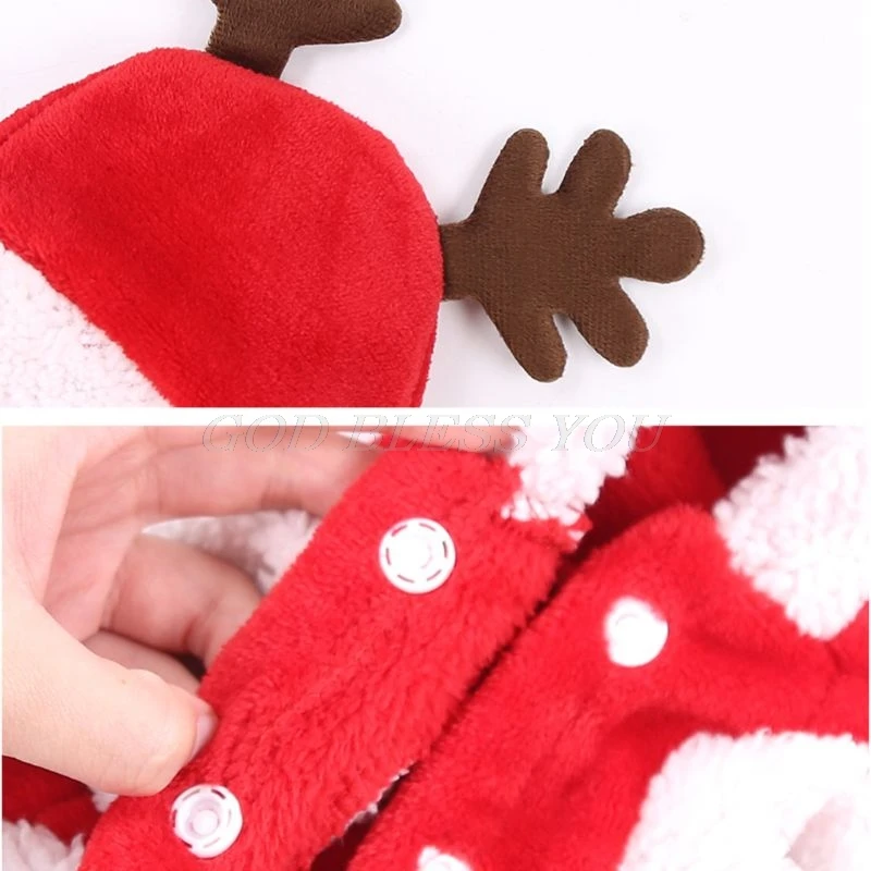 Собаки кошки Рождество одеваются Санта плотный костюм Рождество домашнее животное зимняя теплая одежда