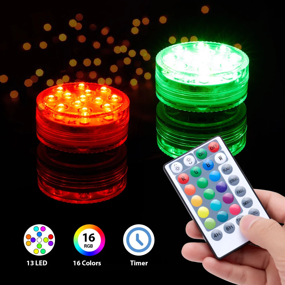 Водонепроницаемый Дистанционное управление RGB погружной светильник лампочка