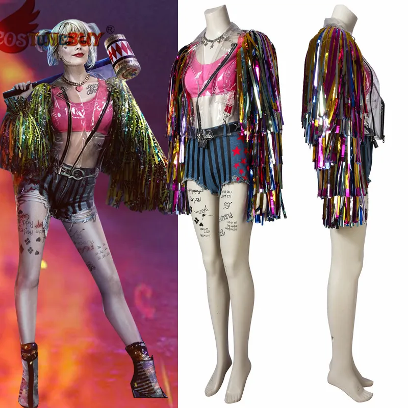 CostumeBuy Бэтмен хищные птицы и Фантастическая эмансипация одного Косплей Harleen Quinzel Quinn Bad Girl Костюм реквизит