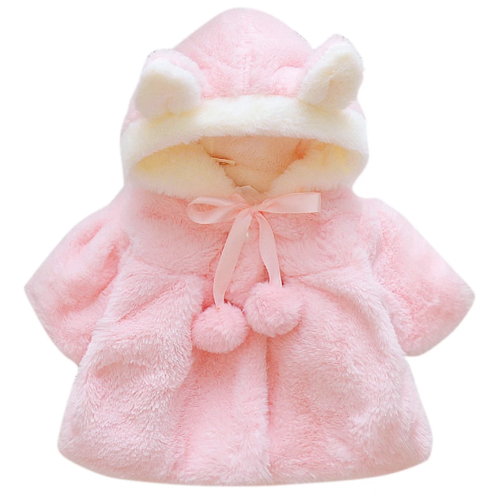 Костюм для маленьких девочек зимнее милое теплое пальто с капюшоном из плотного