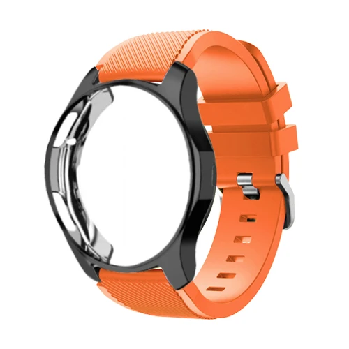Ремешок+ чехол для samsung gear S3 Frontier S2 ремешок Galaxy watch 46 мм 42 м 22 мм ремешок для часов все вокруг защитные часы аксессуары 20 - Цвет ремешка: Emma Orange 23