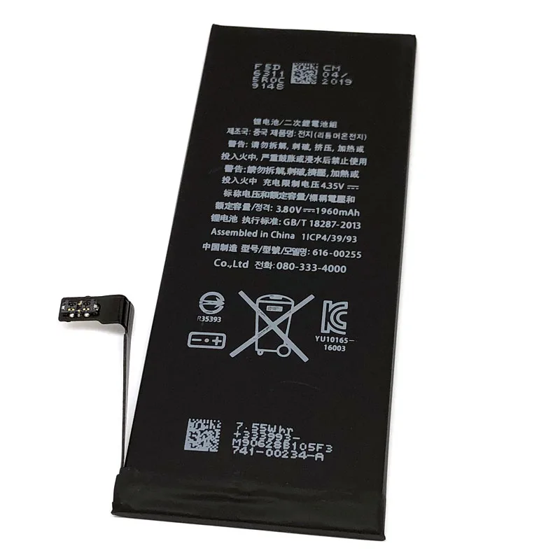 0 цикл уплотнения высокой емкости аккумулятор для apple iphone X XR XS Max 7 8 6 6S 5 5S 5C SE 4S 4 Plus Мобильный телефон батарея инструмент