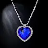 Fashion luxury Wedding Necklace Jewelry for Women Blue Crystal Necklace Titanic Heart of Ocean Love Forever Pendant Necklace ► Photo 3/6