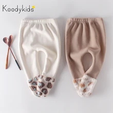 Koodykids/штаны для малышей; сезон осень-зима; детские леггинсы с милым оленем; плотные флисовые леггинсы для маленьких девочек; бархатные брюки; сезон весна-От 0 до 2 лет