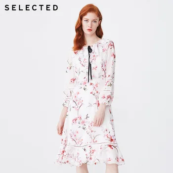 

SELECTED Chiffon Floral Lace High-rise Long Sleeve Dress |41912J520