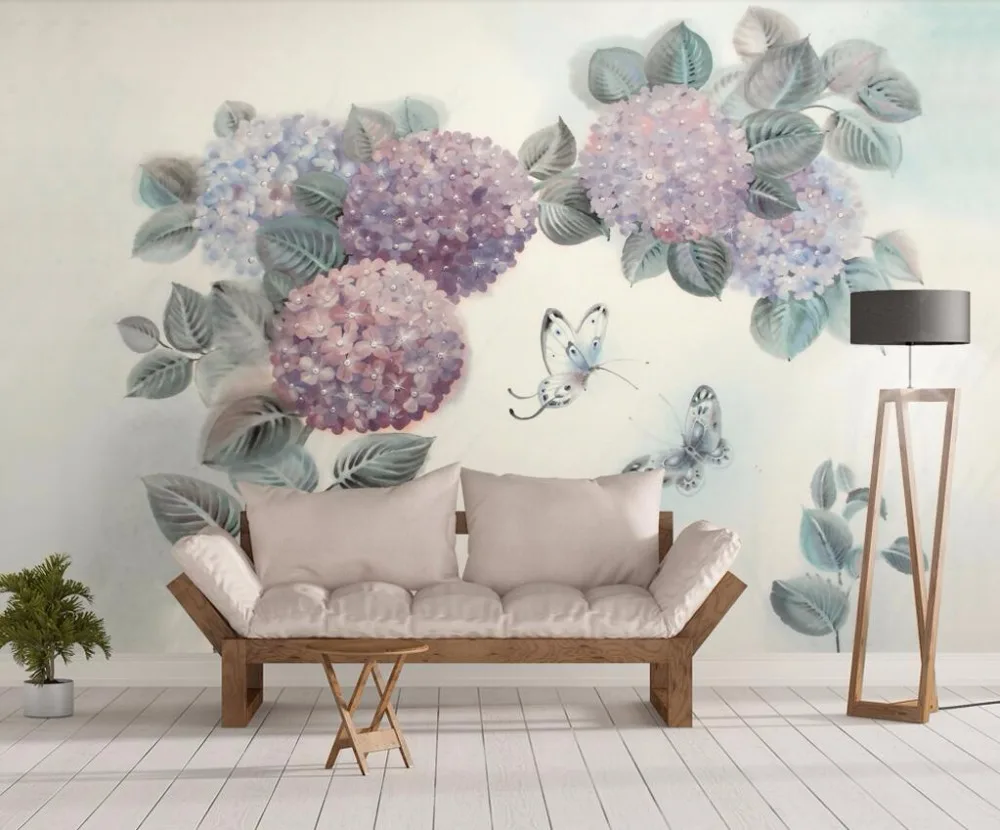 Изготовленные на заказ обои CJSIR китайская кисть ручная роспись цветы и птицы