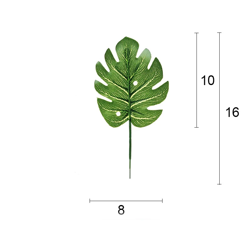 Как настоящие искусственные Пальмовые Листья пластиковое искусственное растение тропические листья большой Monstera Зеленый черепаха лист для Гавайских вечерние Декор - Цвет: 9