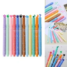Fournitures scolaires créatives mignonnes colorées Kawaii timbre surligneur stylo marqueur 3 pièces