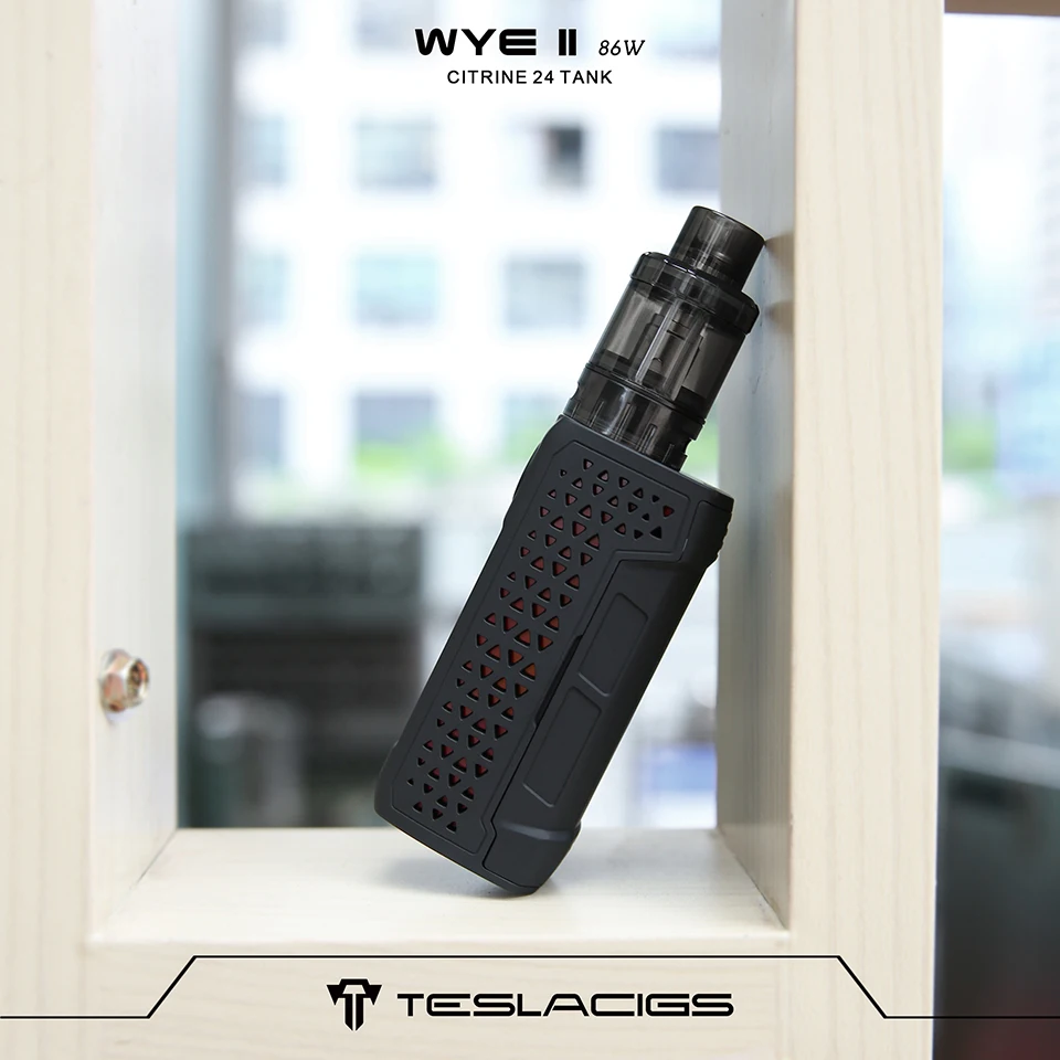 Original Veeape TESLACIGS WYE II 86W TC Vape Kit wi 4ml Citrine 24 Tank E cigarette vaping Kit vs Punk 86W Luxe Kit Shogun (2)