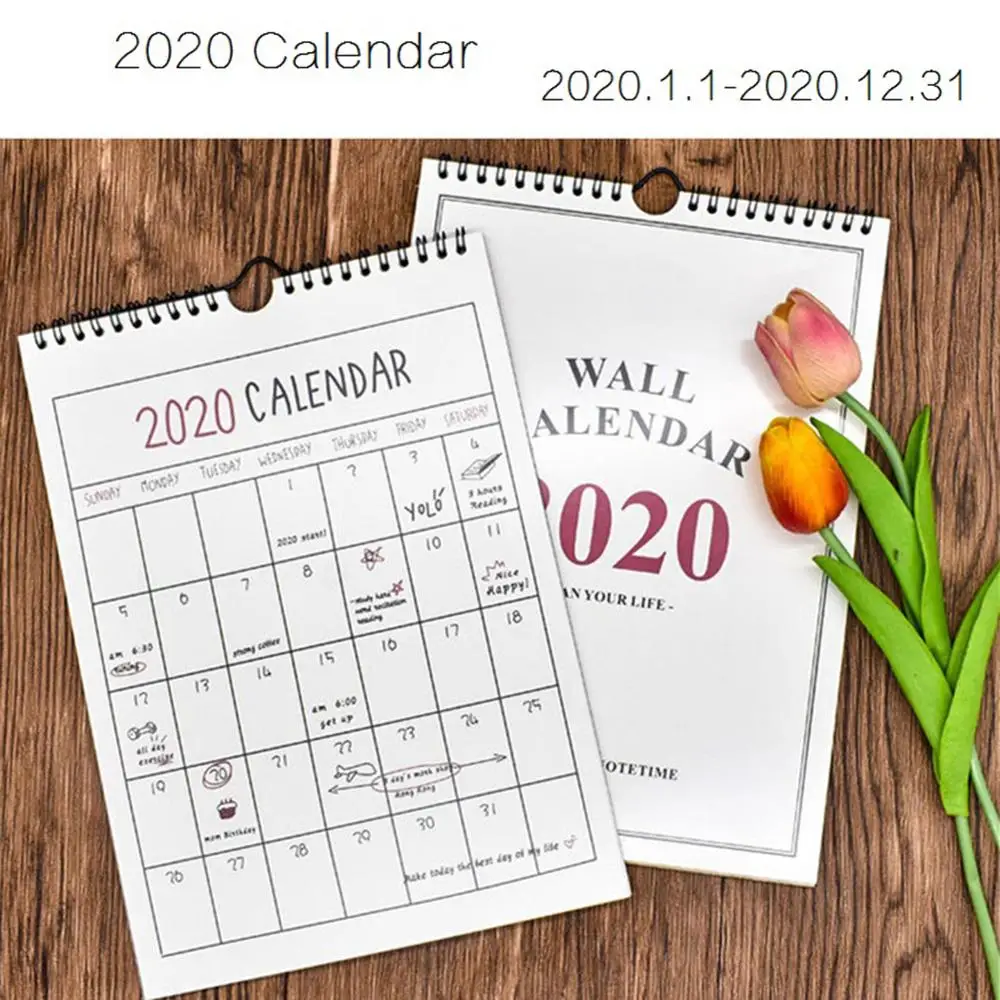 

Calendar 2020 Hanging Schedule Memo Monthly Personal Planner School Year Family Wall Calendars for Home and Office Decoration