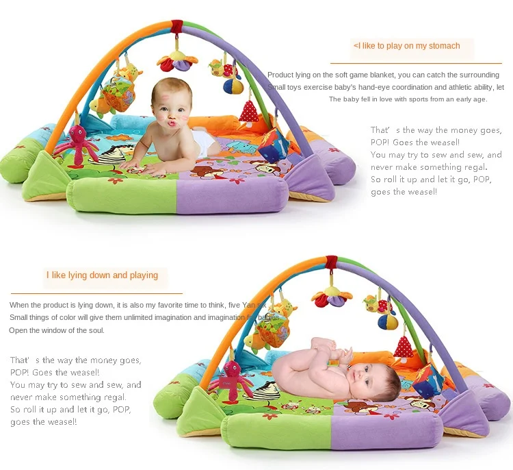 Padrão dos Desenhos Esteira do Jogo do Bebê Atividade do Bebê Clássico Teste Animados Educacional Tapete Brinquedo Ginásio Macio Portátil Cama Jogos Cobertores 130x130cm 4 Clássico teste padrão dos desenhos animados esteira